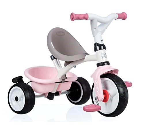 Smoby, 741401, Baby Balade Plus 3 in 1 Bisiklet, Ergonomik Tasarım, Emniyet Kemerli, Sağlam Metal Yapı, Ayarlanabilir Direksiyon Boyu, Bagajlı Sele, EVA Lastikli