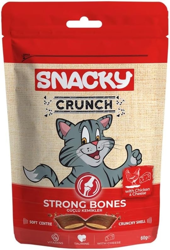 Snacky Kedi Crunch Ödül Strong Tavuk-Peynir 10lu Kedi Maması