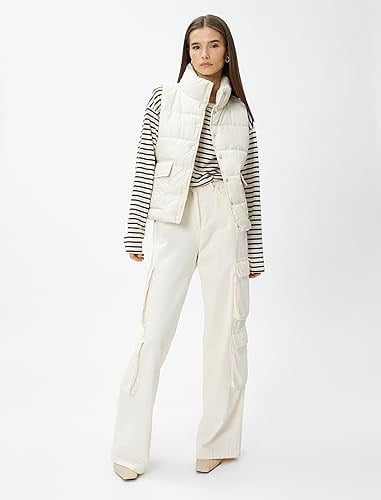 Snap Button Pocket Puffer Vest