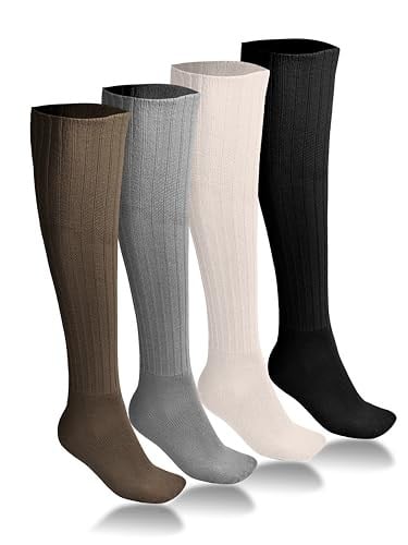 SOCKS 4 Çift Diz Altı Kışlık Kadın Yünlü Uyku Çorabı Soft Touch