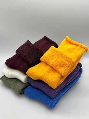 SOCKS 6 Çift Kadın Kışlık, Kalın, Kıvrık, Lastiksiz Termal Soket Çorap