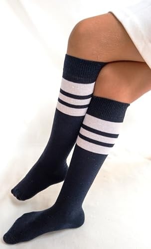 SOCKS Daily 4 Çift Kız Çocuk, Kadın Çizgili Kaymayan Diz Altı Orta Okul Lise Kolej Okul Çorabı