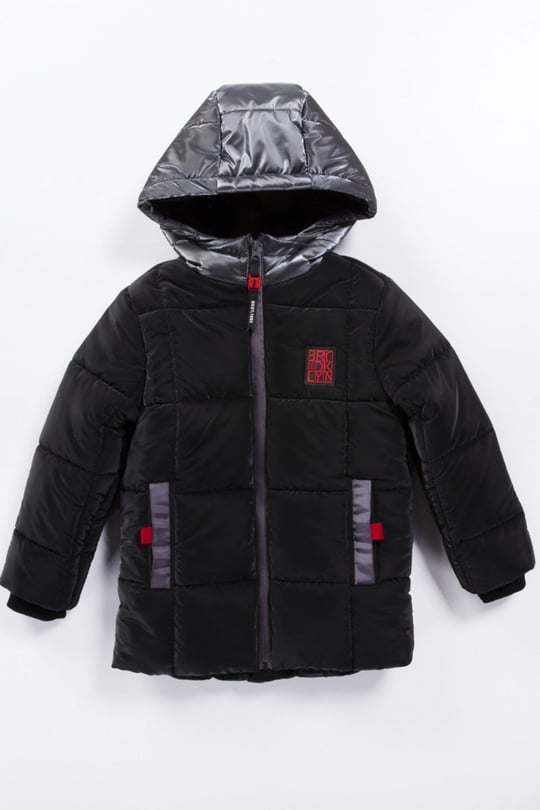 Soft Kumaş Su İtici Kumaş Kapitone İçi Polar Cepli Kapüşonlu Kışlık İçi Peluş Erkek Bebek Mont Şişme