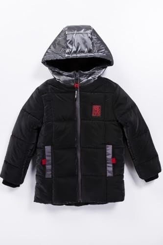 Soft Kumaş Su İtici Kumaş Kapitone İçi Polar Cepli Kapüşonlu Kışlık İçi Peluş Erkek Bebek Mont Şişme