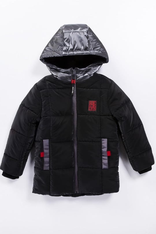 Soft Kumaş Su İtici Kumaş Kapitone İçi Polar Cepli Kapüşonlu Kışlık İçi Peluş Erkek Bebek Mont Şişme