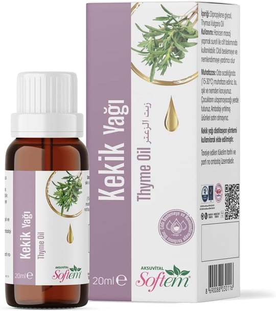 Softem Kekik Yağı 20Ml | Doğal Uçucu Yağ | Antiseptik ve Antibakteriyel Özellikli Bitkisel Yağ | Cilt ve Ağız Bakımında Kullanım, Buhar Yöntemiyle Aromaterapi