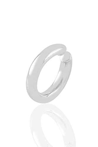 Söğütlü Silver Gümüş rodyumlu sade sıkıştırmalı kıkırdak küpe