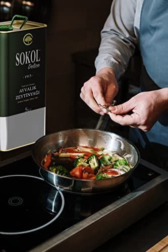Sokol Delice Natürel Sızma Zeytinyağı - Soğuk Sıkım, Ayvalık Mahsülü, Düşük Asit (5 Litre)