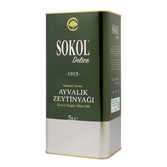 Sokol Delice Natürel Sızma Zeytinyağı - Soğuk Sıkım, Ayvalık Mahsülü, Düşük Asit (5 Litre)