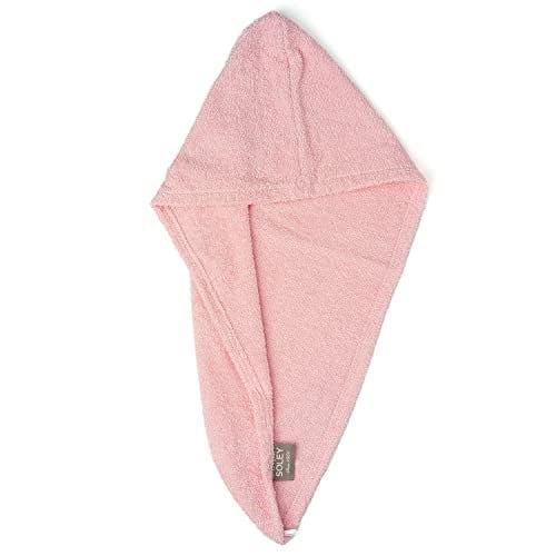 Soley | Mayda | Ekstra Yumuşak%100 Pamuklu Saç Bonesi & Kadın Bornoz Seti PEMBE S - BEDEN
