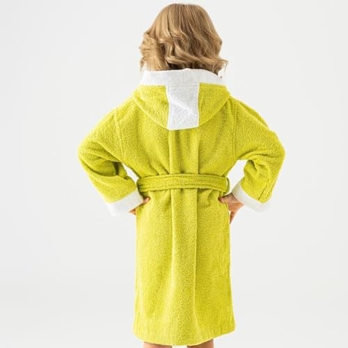 Soley | Pueri |%100 Pamuklu Unisex Çocuk Bornozu Yeşil