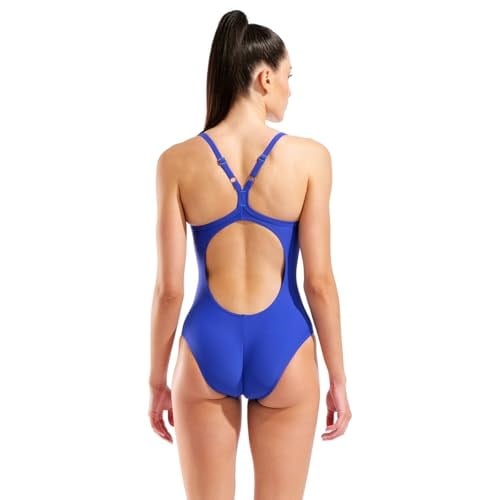 Solid Swimsuit Lightdrop Back Kadın Mavi Yüzücü Mayo 005909803