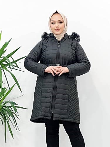 SONAY KADIN BÜYÜK BEDEN KAPİTONE KAPUŞONLU ARABOY KIŞLIK MONT