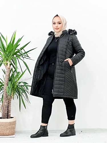 SONAY KADIN BÜYÜK BEDEN KAPİTONE KAPUŞONLU ARABOY KIŞLIK MONT