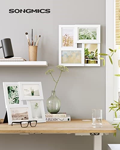 SONGMICS 4 fotoğraf için resim çerçevesi kolajı, 10 x 15 cm RPF25WT