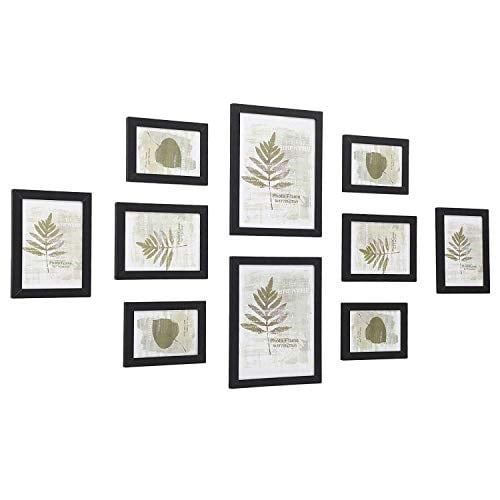 SONGMICS Resim Çerçevesi Seti 10lu, 20 x 25 cm Boyutunda 2 Fotoğraf, 13 x 18 cm Boyutunda 4 Fotoğraf, 10 x 15 cm Boyutunda 4 Fotoğraf, Siyah