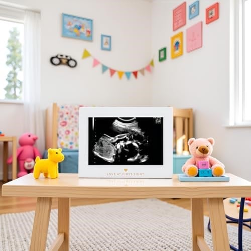 Sonogram Resim Çerçevesi Hamilelik Hatırası, Yakında Kız Bebek veya Erkek Bebek Olacak Cinsiyetsiz Çocuk Odası Dekoru