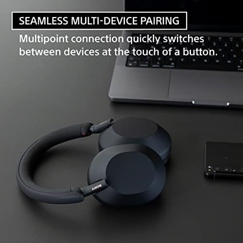 Sony WH 1000XM5 Gürültü Önleyici Kablosuz Kulaklık 30 saat pil ömrü Aşırı kulak stili Alexa ve Google Asistan için optimize edilmiştir, telefon görüşmeleri için dahili mikrofonlu, Gece Mavisi