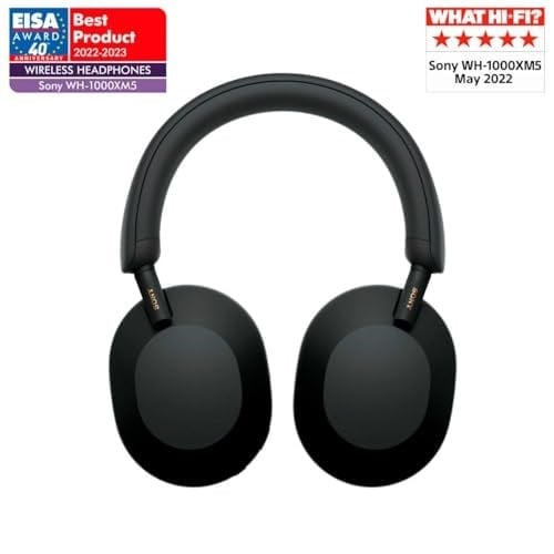 Sony WH-1000XM5 Tamamen Kablosuz Gürültü Engelleme Özellikli Kulaklık - 30 saate kadar pil ömrü - Google Asistan ile uyumlu - Telefon görüşmeleri için dahili mikrofon - Siyah