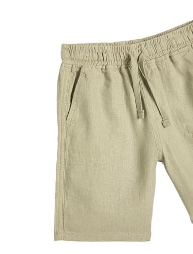 Şort Keten Karışımlı Beli Bağlamalı Cepli