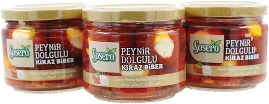 Sosero Peynir Dolgulu Kiraz Biber 3 X 290 Gr Cam Kavanoz