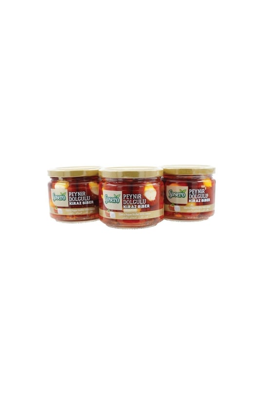 Sosero Peynir Dolgulu Kiraz Biber 3 X 290 Gr Cam Kavanoz