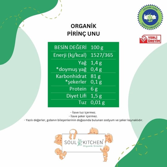 Soul Kitchen Organik Pirinç Unu 500gr
