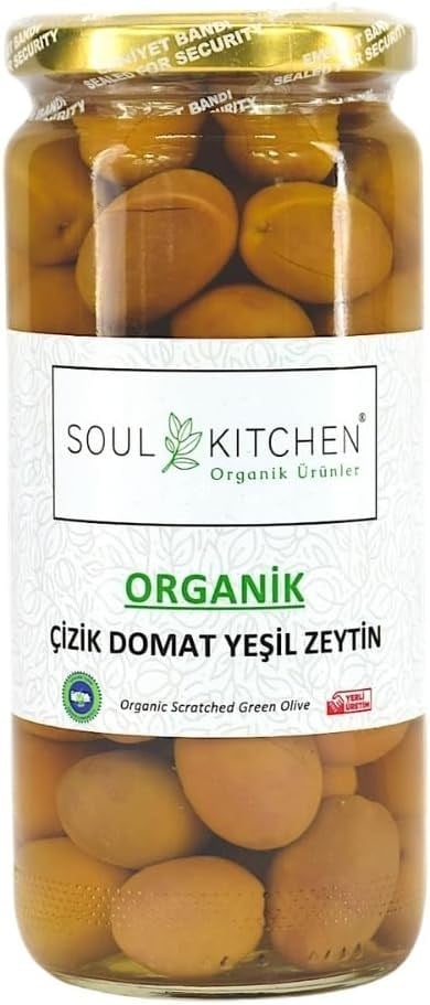 SOUL KITCHEN ORGANİK ÜRÜNLER Çizik Domat Yeşil Zeytin 300gr