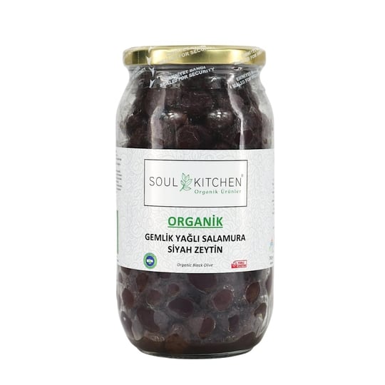 SOUL KITCHEN ORGANİK ÜRÜNLER Gemlik Yağlı Salamura Siyah Zeytin 700gr