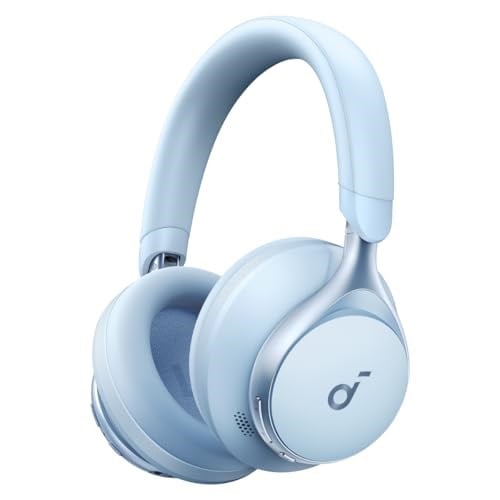 Soundcore Space One Kulak Üstü Bluetooth Kulaklık, Uyarlanabilir Aktif Gürültü Engelleme, 40 Saat Pil Ömrü, Yüksek Çözünürlüklü Ses, Hafif Tasarım, Mavi - A3035