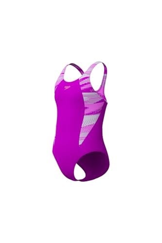 SPEEDO Hyperboom Splice Muscleback Kız Çocuk Yüzücü Mayosu, 13-14 Yaş, 8-00372918627, Pembe, Kız çocuk