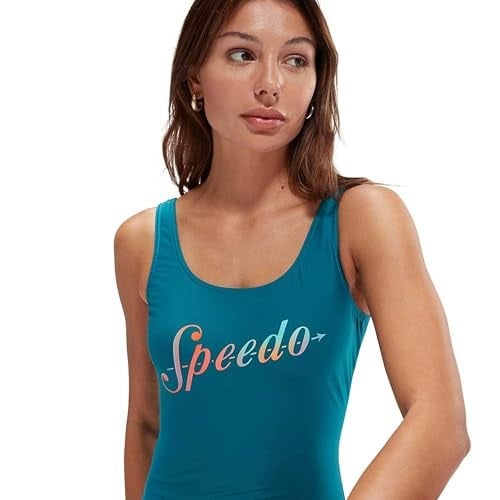 Speedo SPEEDO LOGO DEEP UBK 1PC PT AF LACİVERT Kadın Mayo Mavi 32