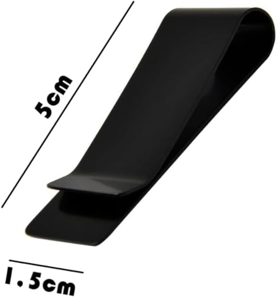 Spelt Metal Kağıt Para Tokası Kart Tutucu Klips Cüzdan Ataş Siyah 50 mm x 15 mm