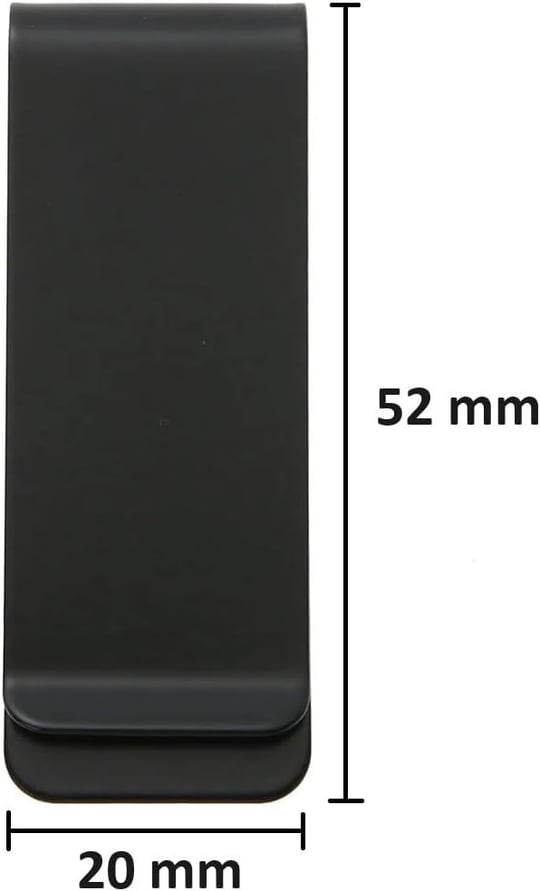 Spelt Metal Kağıt Para Tokası Kart Tutucu Klips Cüzdan Siyah 5,2cm x 2cm
