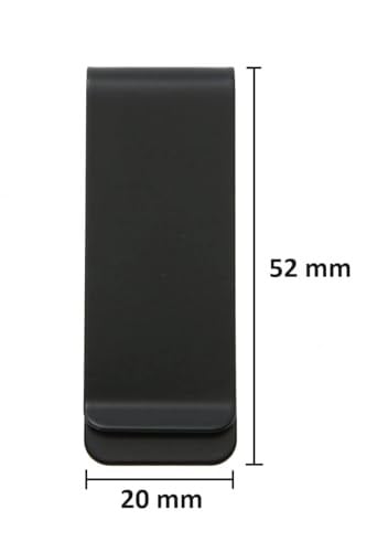Spelt Metal Kağıt Para Tokası Kart Tutucu Klips Cüzdan Siyah 5,2cm x 2cm