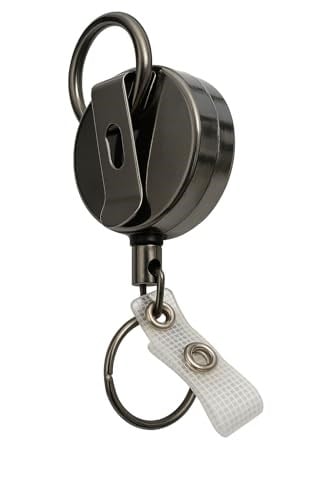 Spelt Metal Yoyo Paslanmaz Çelik Tel Çek Bırak Koruma Anti-theft Makaralı Sargılı Anahtarlık Siyah