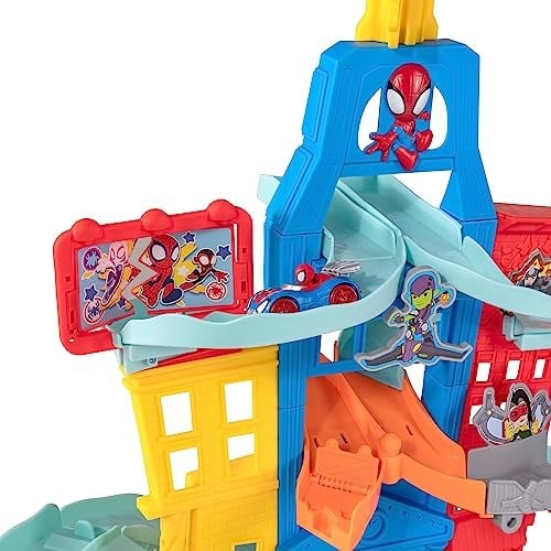Spidey ve Süper Arkadaşları SNF0202 - Metal Araç Şehir Parkuru Seti, 3 Yaşından İtibaren Oyuncak