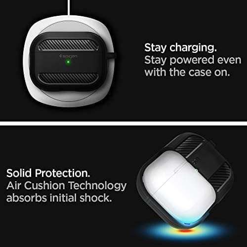 Spigen AirPods Pro (1.nesil) ile Uyumlu Kılıf Rugged Armor Matte Black - ASD00540