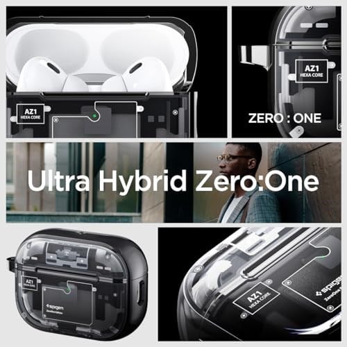 Spigen AirPods Pro 2 ile Uyumlu Kılıf Ultra Hybrid Zero One Sararmaya Dayanıklı Tasarım Siyah Kapak - ACS05593 (Spigen TR Garantili)