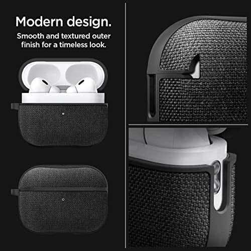Spigen AirPods Pro 2 ile Uyumlu Kılıf Urban Fit Örgü Kumaş Siyah Kapak - ACS05483 (Spigen TR Garantili)