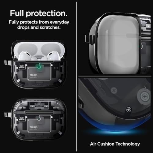 Spigen AirPods Pro 2 ile Uyumlu Kılıf Ultra Hybrid Zero One Sararmaya Dayanıklı Tasarım Siyah Kapak - ACS05593 (Spigen TR Garantili)