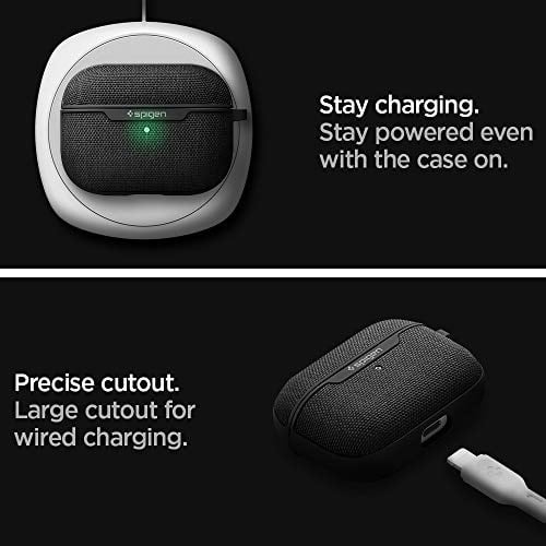 Spigen AirPods Pro ile Uyumlu Kılıf Urban Fit Örgü Kumaş Siyah Kapak - ASD00572 (Spigen TR Garantili)