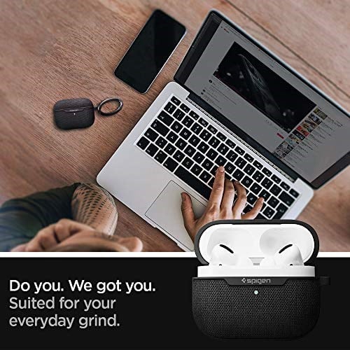 Spigen AirPods Pro ile Uyumlu Kılıf Urban Fit Örgü Kumaş Siyah Kapak - ASD00572 (Spigen TR Garantili)