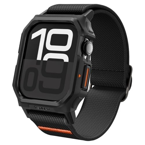Spigen Apple Watch 42mm Seri 11/10 ile Uyumlu Kılıf & Kordon Lite Fit Pro Nefes Alabilen Hafif Dokuma Siyah Kayış - ACS08594 (Spigen TR Garantili)