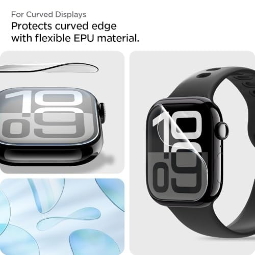 Spigen Apple Watch 42mm Seri 11/10 ile Uyumlu Kolay Kurulum Film Ekran Koruyucu Elite Shield EZ Fit (2 Adet) Şeffaf - AFL08580 (Spigen TR Garantili)
