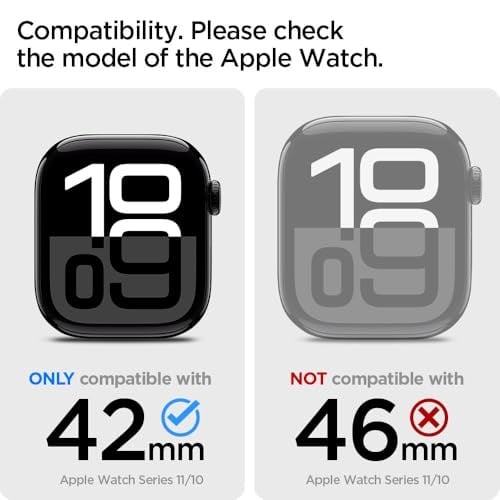 Spigen Apple Watch 42mm Seri 11/10 ile Uyumlu Kılıf & Kordon Lite Fit Pro Nefes Alabilen Hafif Dokuma Siyah Kayış - ACS08594 (Spigen TR Garantili)