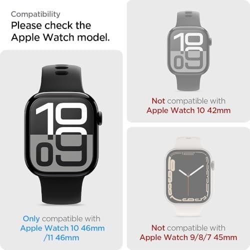 Spigen Apple Watch 46mm Seri 11/10 ile Uyumlu Kolay Kurulum Film Ekran Koruyucu Elite Shield EZ Fit (2 Adet) Şeffaf - AFL08579 (Spigen TR Garantili)