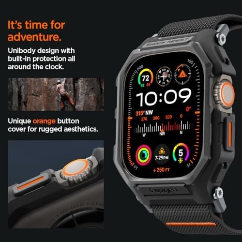 Spigen Apple Watch 49mm Ultra 3/2/1 ile Uyumlu Kılıf & Kordon Lite Fit Pro Nefes Alabilen Hafif Dokuma Siyah Kayış - ACS07104 (Spigen TR Garantili)