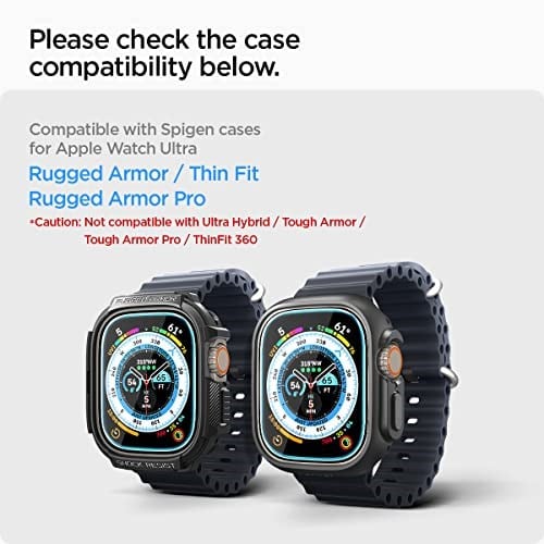 Spigen Apple Watch 49mm Ultra 3/2/1 ile Uyumlu Kolay Kurulum Cam Ekran Koruyucu GLAS.tR EZ Fit HD (2 Adet) Şeffaf - AGL05556 (Spigen TR Garantili)