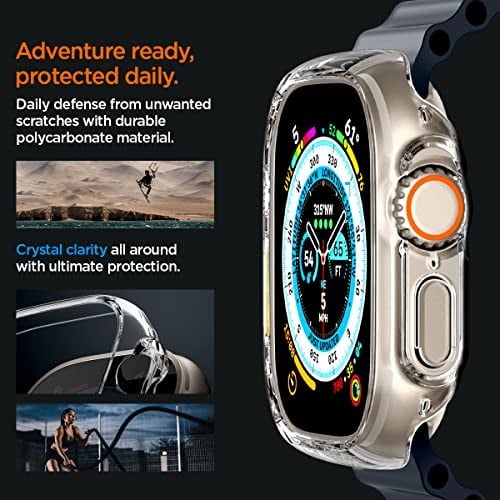 Spigen Apple Watch 49mm Ultra 3/2/1 ile Uyumlu Kılıf Thin Fit Ultra İnce ve Hafif Şeffaf Kapak - ACS05917 (Spigen TR Garantili)